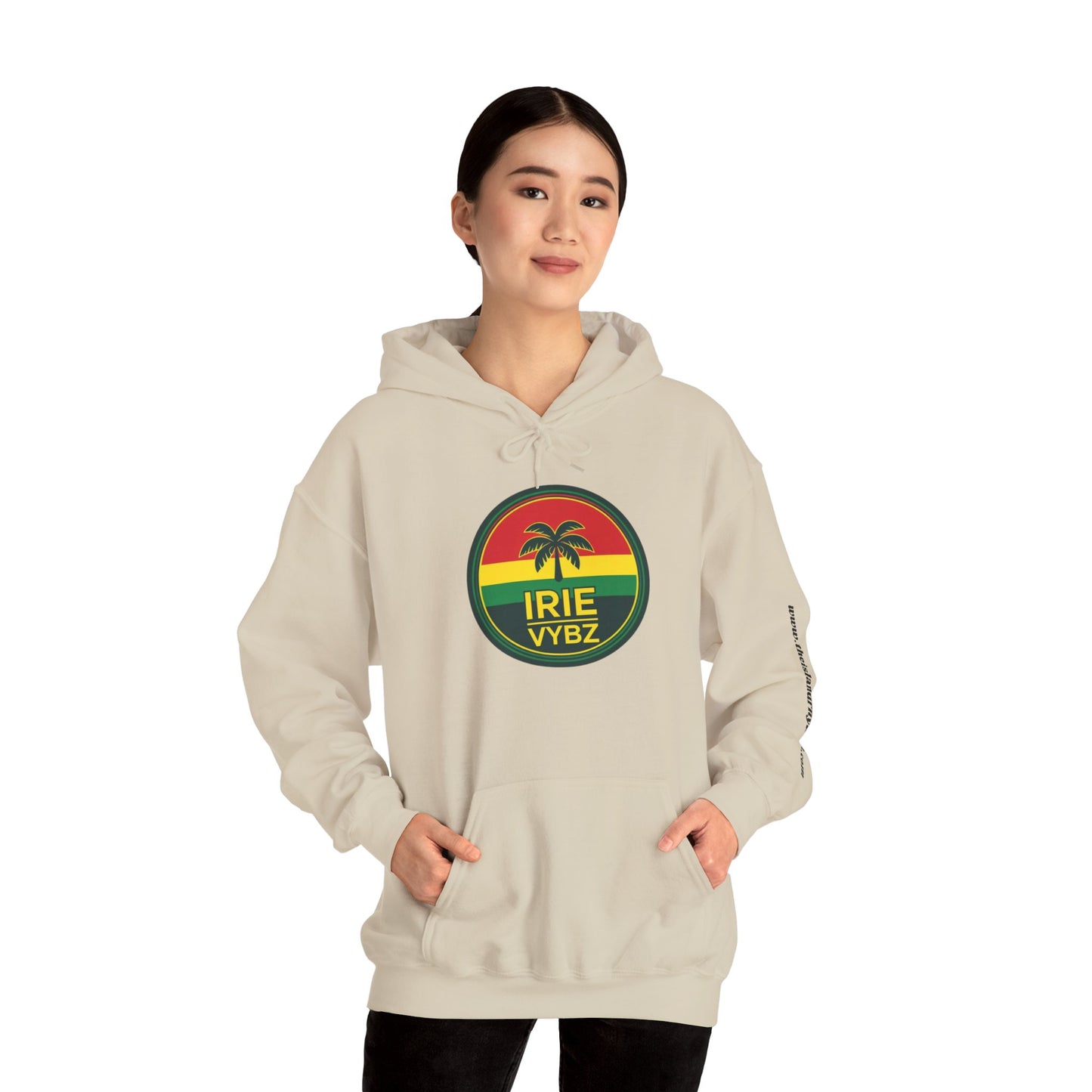 Irie Vybz Unisex Hooded Sweatshirt, Casual Streetwear, Reggae Vibes, Cozy Pullover, Gift for Music Lovers