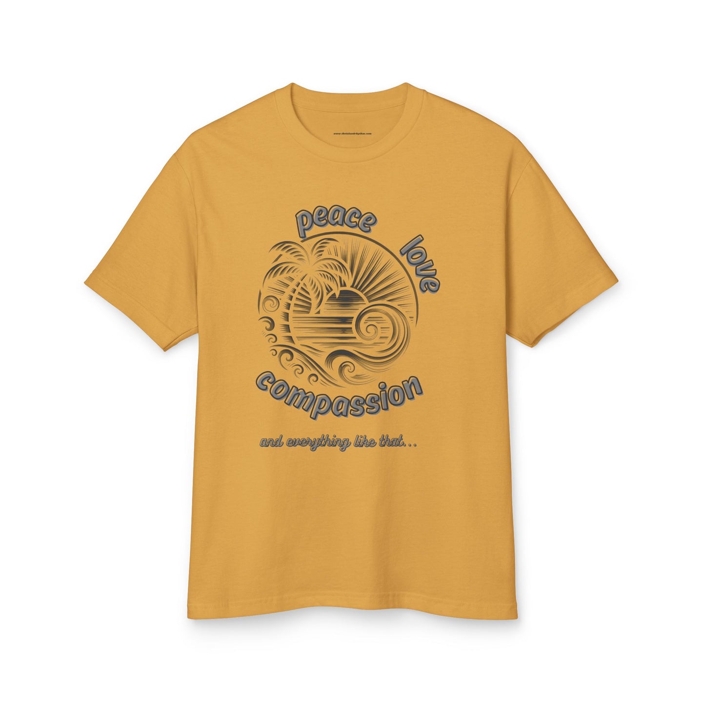 T-Shirt Peace Love Compassion Island Rhythm Tee