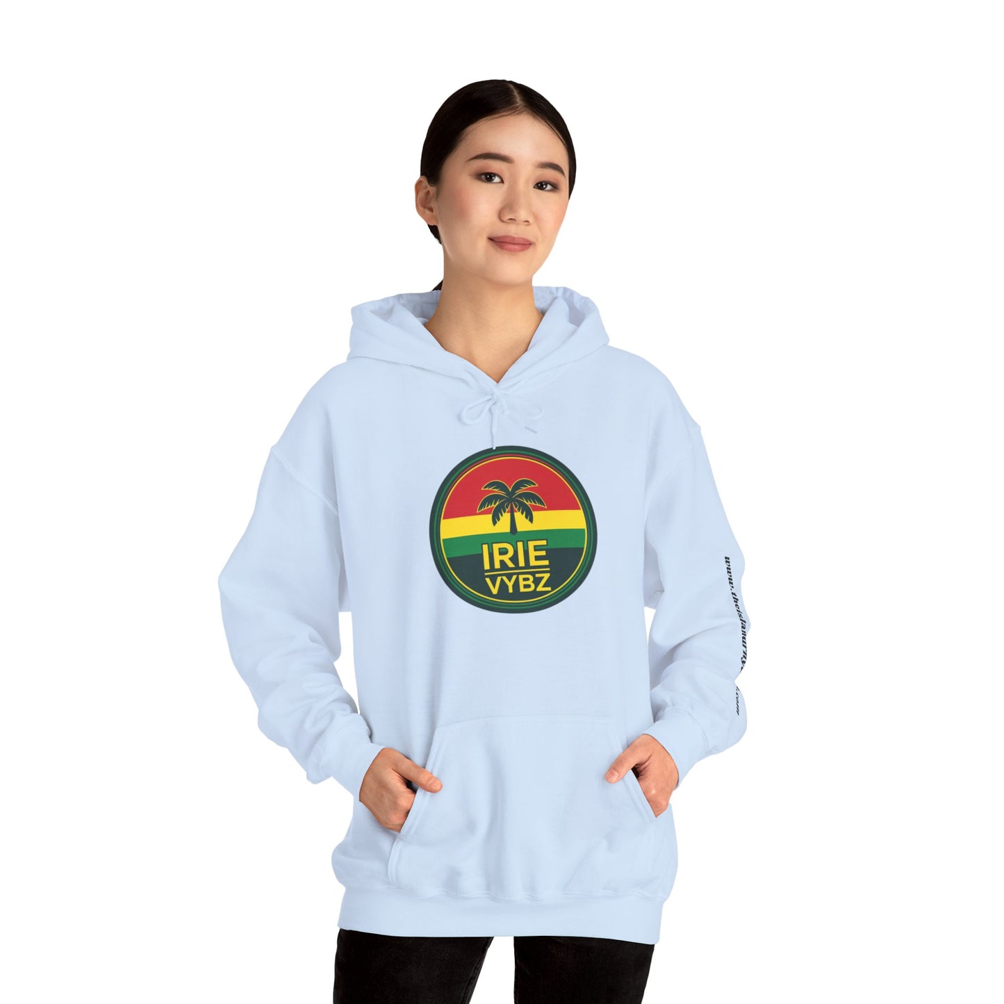 Irie Vybz Unisex Hooded Sweatshirt, Casual Streetwear, Reggae Vibes, Cozy Pullover, Gift for Music Lovers